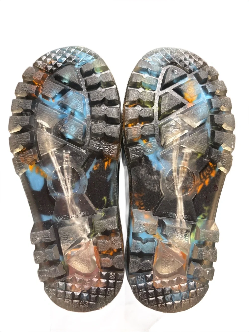 Kids' Dinosaur Rain Boots in Blue and Black LED Light Up - Toddler size 9